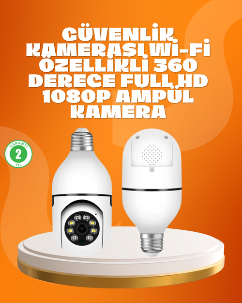ASTRALTECH Tam Karanlıkta Görüntüleme Sağlayan 1080P Ampul Güvenlik Kamerası