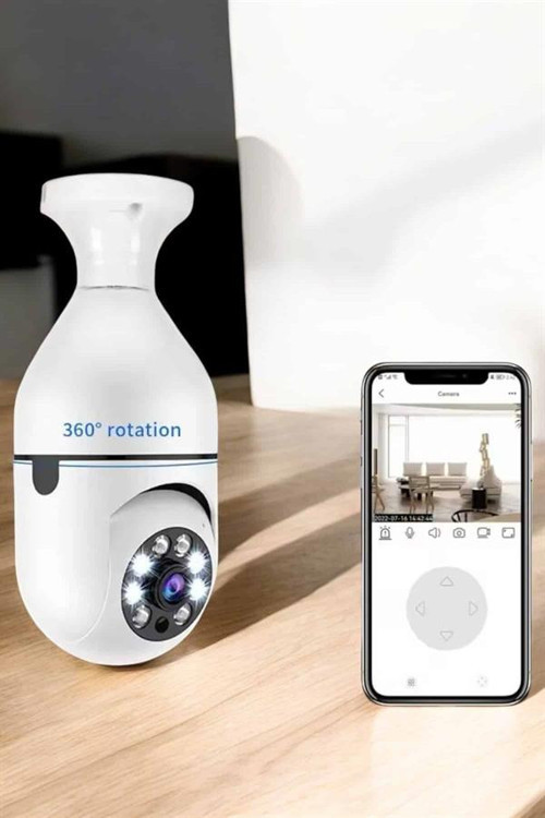 ASTRALTECH Güvenlik Kamerası Wifi Kamera Duylu Ev Kamerası Wifi Bağlantılı Dönebilen