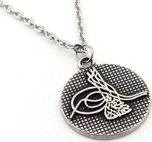 OSMANLI TUĞRASI METAL MADALYON ERKEK KOLYE Q0167