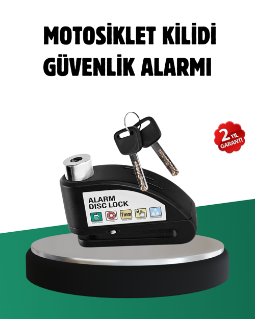 ASTRALTECH Titreşim Sensörlü Alarm Disk Kilidi Motosiklet Scooter Bisiklet