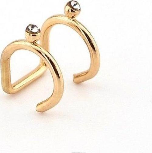 GOLD SARI RENKLİ EARCUFF KIKIRDAK KÜPE TAŞLI SARMAL EX096