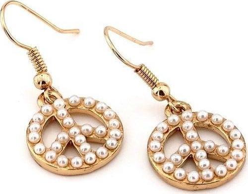 İNCİ TASARIM PEACE BARIŞ SİMGESİ SALLANTILI KADIN KÜPE EX037