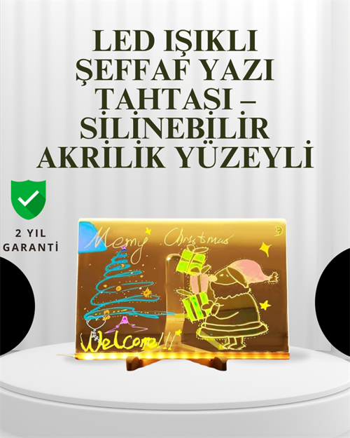 ASTRALTECH Dekoratif LED Yazı Tahtası – Silinebilir, Neon Kalemli, Planlama ve Hatırlatma İçin İdeal