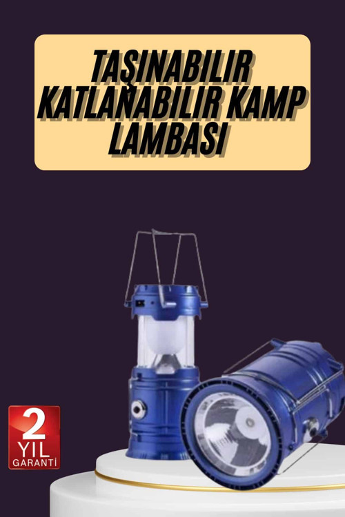 ASTRALTECH Kamp Feneri Şarj Edilebilir Güneş Enerjili Işıldak USB Şarjlı