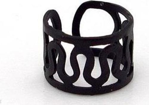 MAT SİYAH RENKLİ EARCUFF KIKIRDAK KÜPE SARMAL DESENLİ  EX085