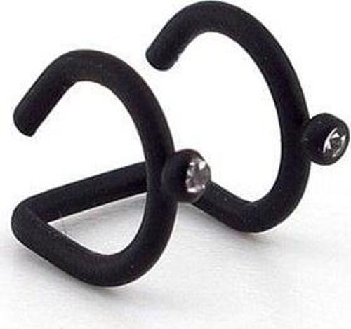 MAT SİYAH RENKLİ EARCUFF KIKIRDAK KÜPE TAŞLI SARMAL EX084