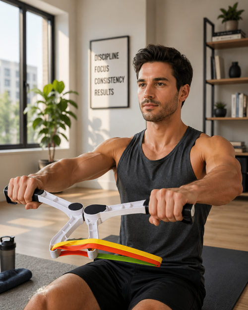ASTRALTECH Evde Spor İçin Direnç Bantlı Üst Vücut Egzersiz Aleti