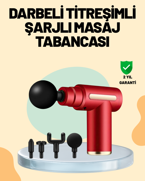 ASTRALTECH Kas Gevşetici Masaj Tabancası 4 Başlık ve Ayarlanabilir Hız