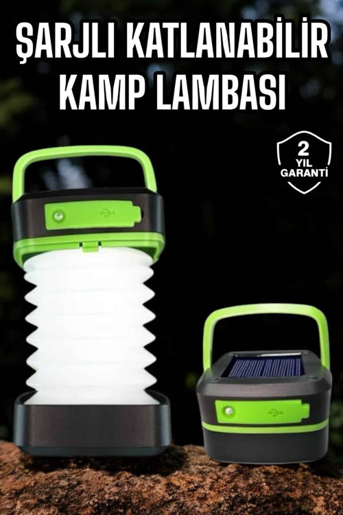 ASTRALTECH Led Lamba Kamp Lambası Hafif Taşınabilir Şarj Süreli Akordeon El Fenerli