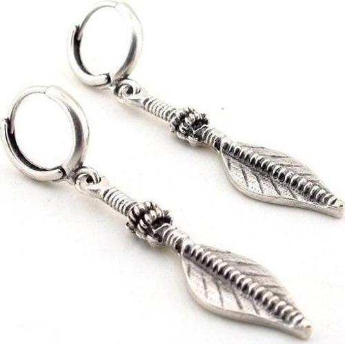 SALLANTILI YAPRAK ŞEKİLLİ ÇİFT KADIN KÜPE E726