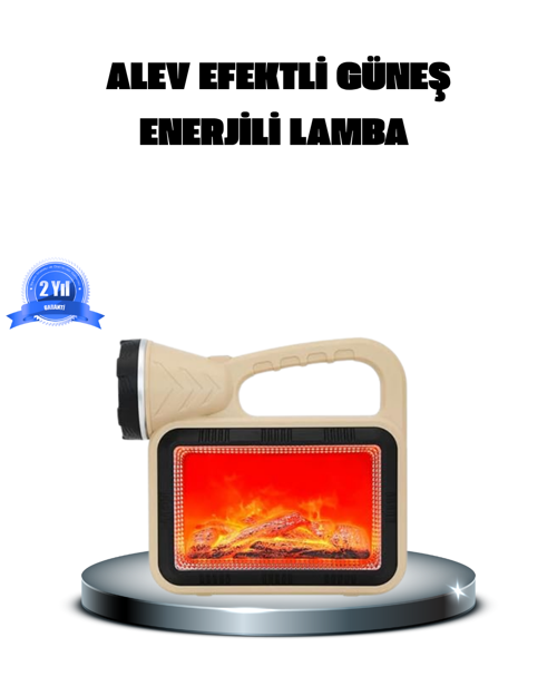 ASTRALTECH Alev Efektli Solar Lamba COB Işıklı Taşınabilir Bahçe Kamp Aydınlatma