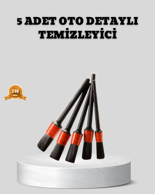 ASTRALTECH Araç Detay Temizlik Fırçası 5’li Set Çizmeyen Kıl Çok Yönlü Kullanım