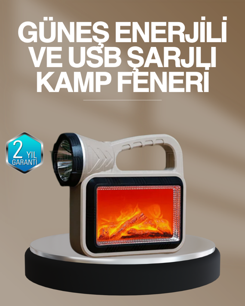 ASTRALTECH Solar COB Alev Efektli Lamba – Güneş Enerjili, Suya Dayanıklı, Taşınabilir