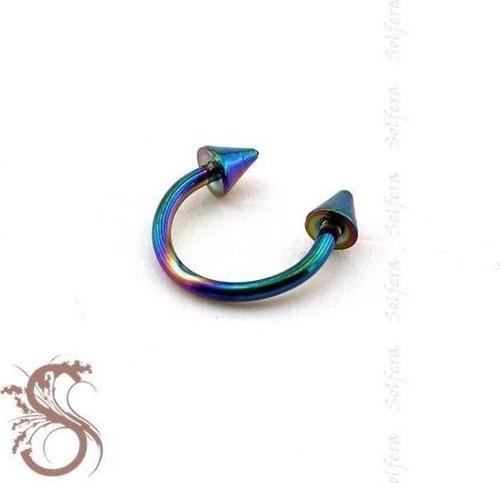 YARIM HALKA KARIŞIK RENLİ SİVRİ UÇLU VÜCUT PİERCİNG P327