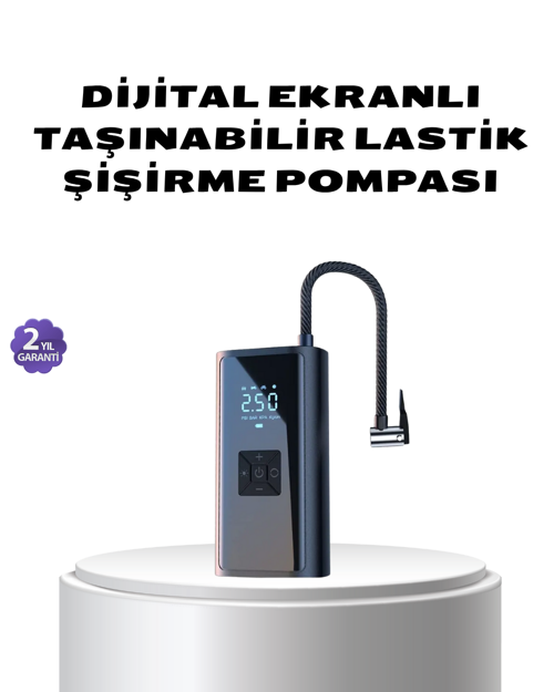 ASTRALTECH Kablosuz Dijital Lastik Şişirme Pompası LED Işıklı 80W