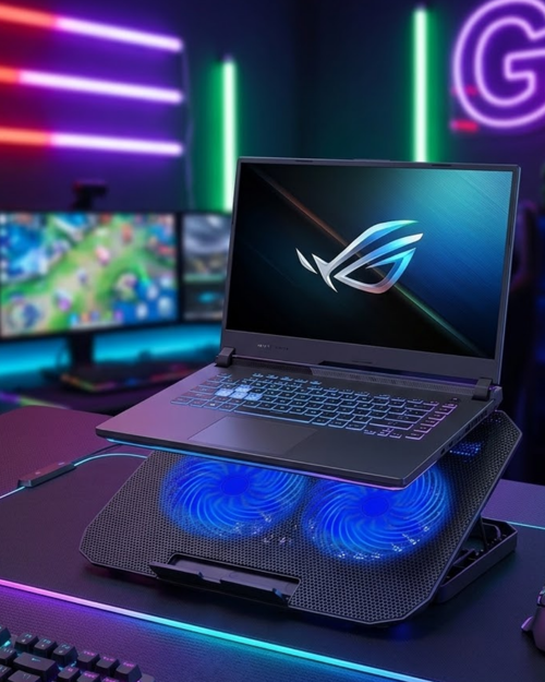 ASTRALTECH Çift Fanlı Laptop Soğutucu Stand 17 İnç Uyumlu 8 Kademeli Ayarlı USB Girişli