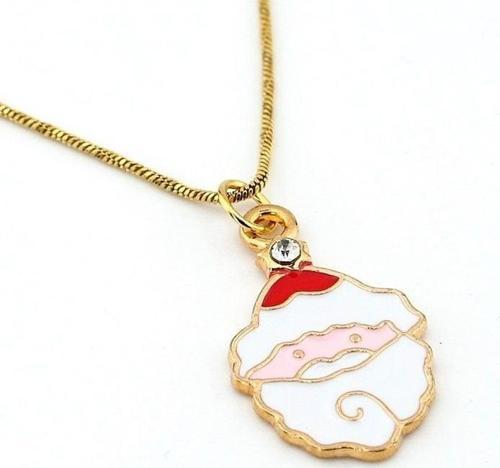 Yılbaşı Yeni Yıl Noel Baba Santa Claus Çelik Zincir Kolye Q0751