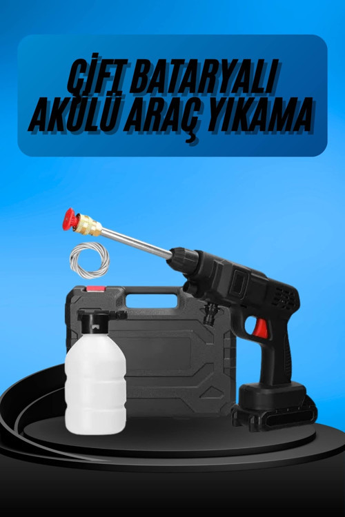 ASTRALTECH Akülü Oto Araç Yıkama Yüksek Basınçlı Araba Yıkama Makinesi Şarjlı