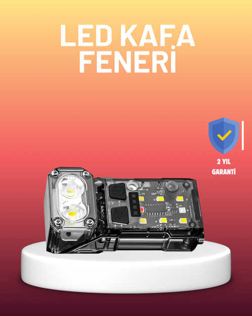 ASTRALTECH 3 Fonksiyonlu LED Far El Feneri Çalışma Lambası Uzun Pil Ömürlü