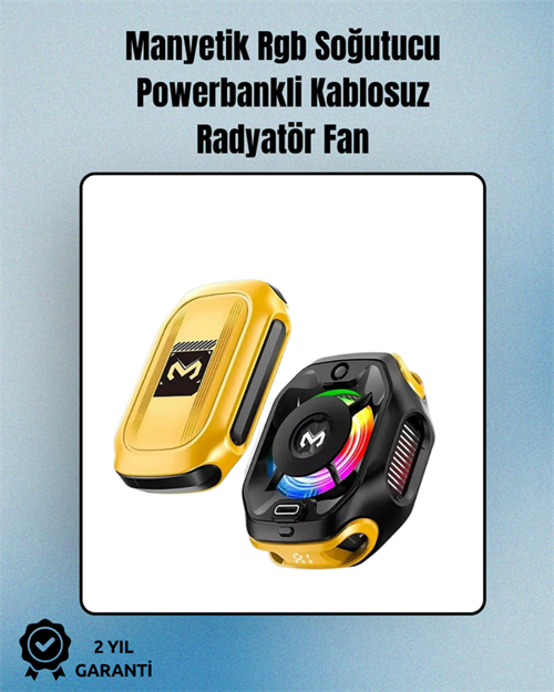 ASTRALTECH RGB Işıklı Girdap Fanlı Mobil Soğutucu | Manyetik Montaj | Type-C Girişli