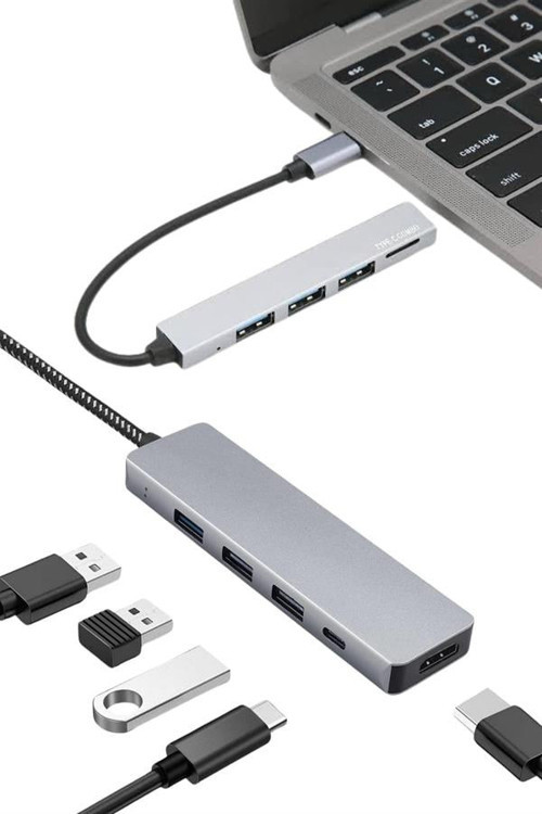 ASTRALTECH Macbook Pro/air Uyumlu USB Type-C 8 In 1 Hub Dönüştürücü Çevirici Çoklayıcı USB Hdmı Micro Sd 8 Girişli