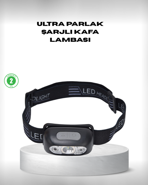 ASTRALTECH Gece Balıkçılığı İçin Ultra Parlak Şarjlı Kafa Lambası | 4 Işık Modu + USB Şarj
