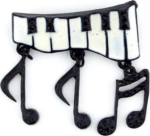Piyano Tuşları Nota Müzik Yaka Çanta Süsü Metal Rozet Pin RZ143