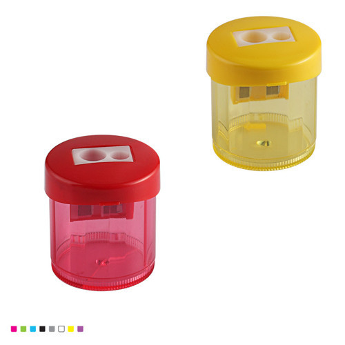 Pratik Çöp Hazneli 2 Delikli Kalemtraş Standart ve Jumbo Uyumlu Karışık Renk 3 Adet