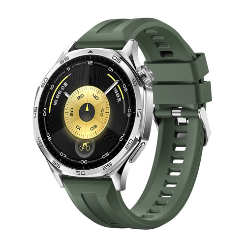 Galaxy Watch 46mm Uyumlu Kordon 22mm Silikon Rahat ve Şık Tasarım Koyu Yeşil