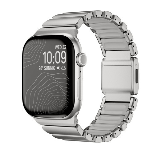Apple Watch 44mm Çift Bileşenli Endüstriyel Metal Kaplama Termo-Silikon Fusion Serisi Kordon
