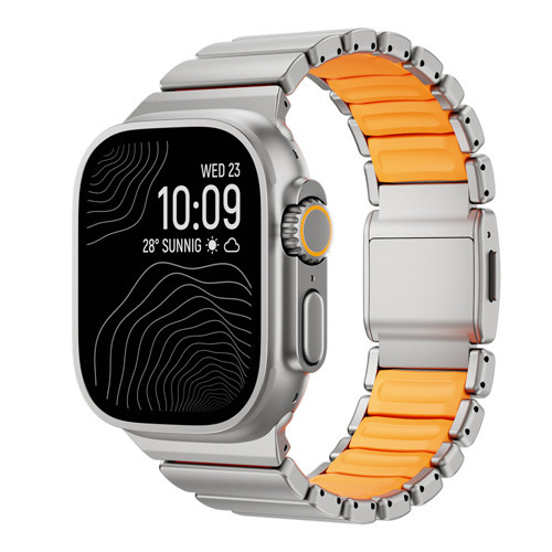 Apple Watch 10 46mm Çift Bileşenli Endüstriyel Metal Kaplama Termo-Silikon Fusion Serisi Kordon