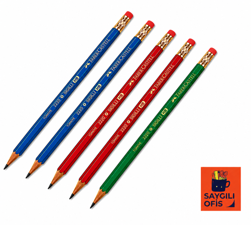 Silgili Kurşun Kalem mercanlı Faber Castell 5 ADET