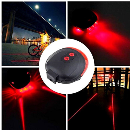 Çok Fonksiyonlu Pilli Bisiklet Led Lazer Işığı Arka Stop Lambası (4604)