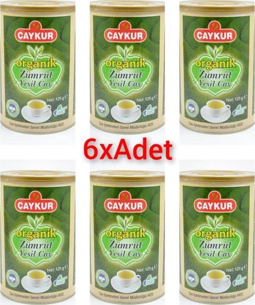 Organik Zümrüt Yeşil Çay 6 x Adet 125 gr. (Silindir Kutu)