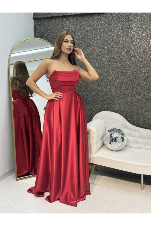 SİYAH DRAPELI SATEN ABIYE