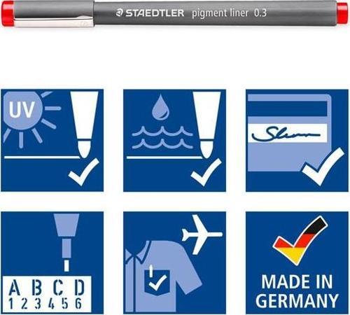 Pigment Liner 0.3 mm Kırmızı Kalem