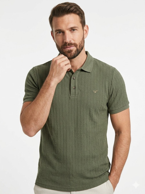 Erkek Polo Yaka Haki Tshirt 40520
