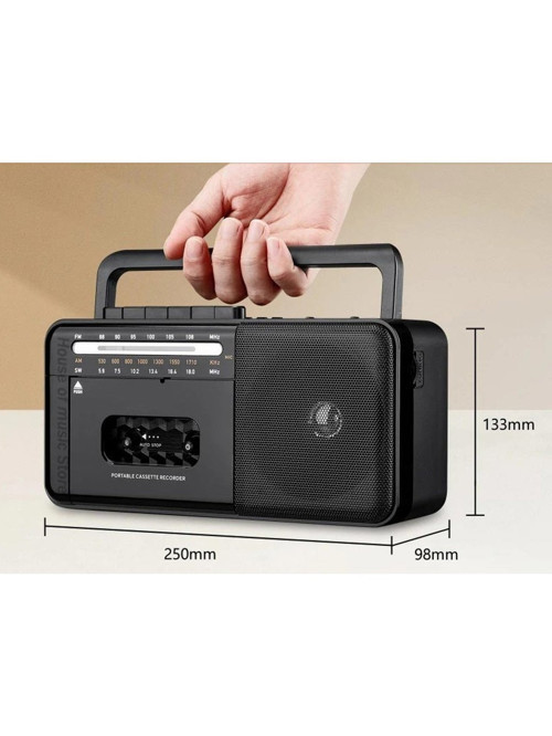 PX-680BT Fm Radyo-Usb-Mp3 Player Bluetoothlu Kaset Çalar Siyah