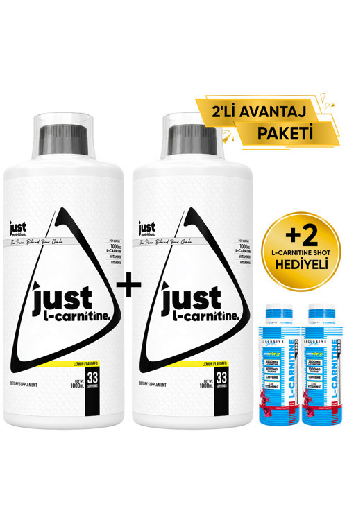 L-Carnitine 1000 Mg 1000 Ml 2’li Avantaj Paketi 33 Servis Limon + 2 x L-Karnitin Shot