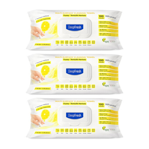 Yüzey Temizlik Havlusu 100 lü Limon-Sirke-Karbonat x 3 Adet