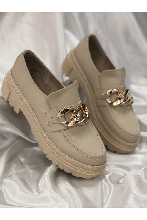 Annabel Kadın Loafer Bağcıksız Yüksek Dolgu Taban Oxford Maskülen Ayakkabı