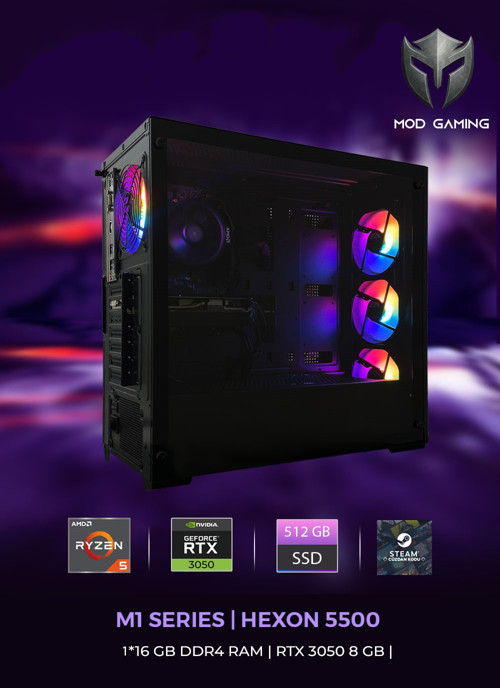 Nexa MG-N10B Amd Ryzen 5 5500 16GB Ram 512GB SSD RTX3050 W11 Pro Oyuncu OEM PAKET