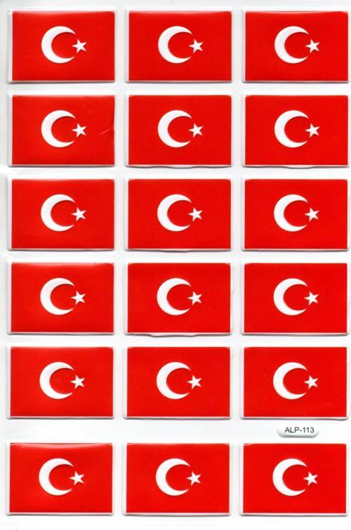 Sticker Kabartmalı A4 Boyutunda Stiker Defter, Planlayıcı Etiket-(lim113) -Türk Bayrağı