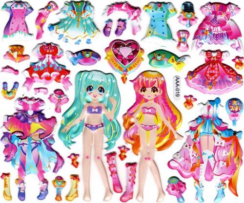 Sticker Kabartmalı Stiker Defter, Planlayıcı Etiket (AAA-019) - 15X13 cm - Kız Giydirme Parti