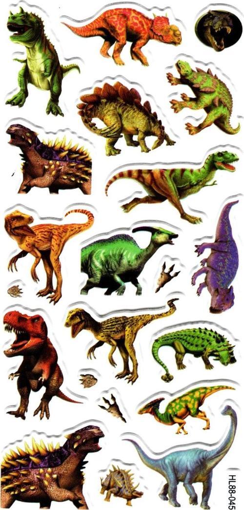 Sticker Kabartmalı Stiker Defter, Planlayıcı Etiket (HL88-045) - 17X9 cm - Vahşi Dinazor