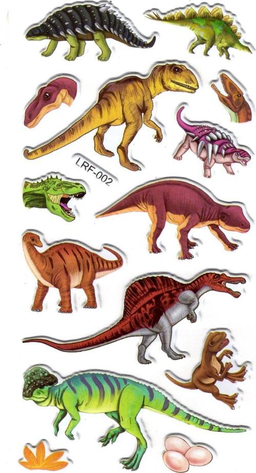Sticker Kabartmalı Stiker Defter, Planlayıcı Etiket (lrf-002) - 17X9 cm - Karışık Dinazorlar