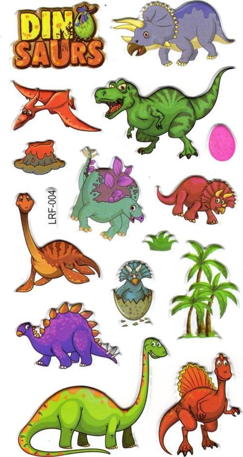 Sticker Kabartmalı Stiker Defter, Planlayıcı Etiket (lrf-004) - 17X9 cm -  Sevimli Dinazor