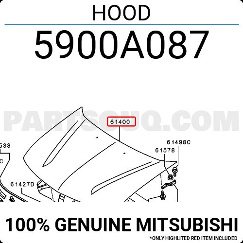 Mitsubishi L200 Motor Kaputu 200615 (Oem No: 5900A087)