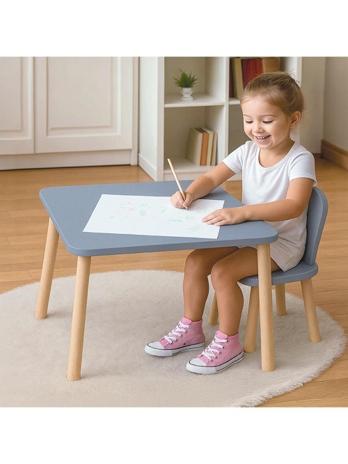 Gri Naturel 1 Sandalyeli Set - Standart