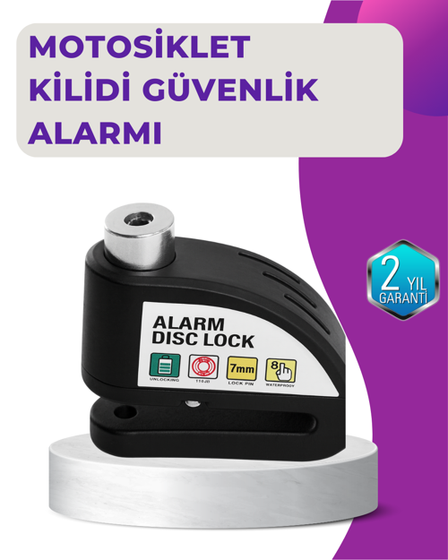 ASTRALTECH 110 dB Alarm Disk Kilidi Motosiklet Scooter Bisiklet Güvenlik